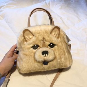 Kate spade furry dog crossbody purse NWT